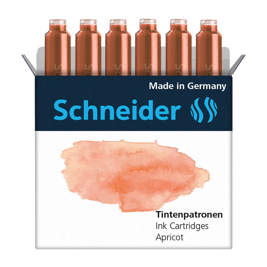SCHNEIDER INK CARTRIDGE PASTEL, 6 CARTRIDGES/BOX, APRICOT