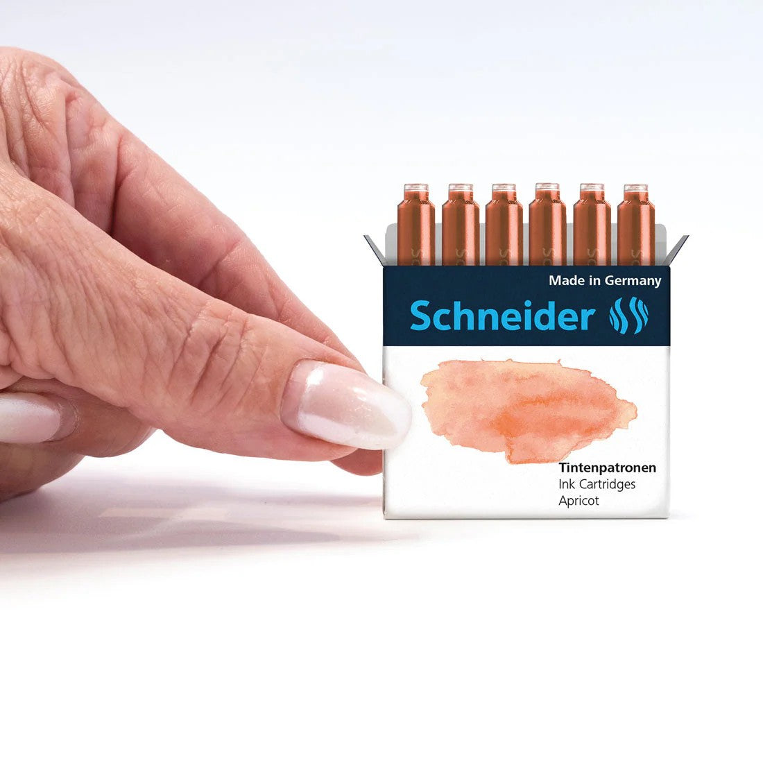 SCHNEIDER INK CARTRIDGE PASTEL, 6 CARTRIDGES/BOX, APRICOT