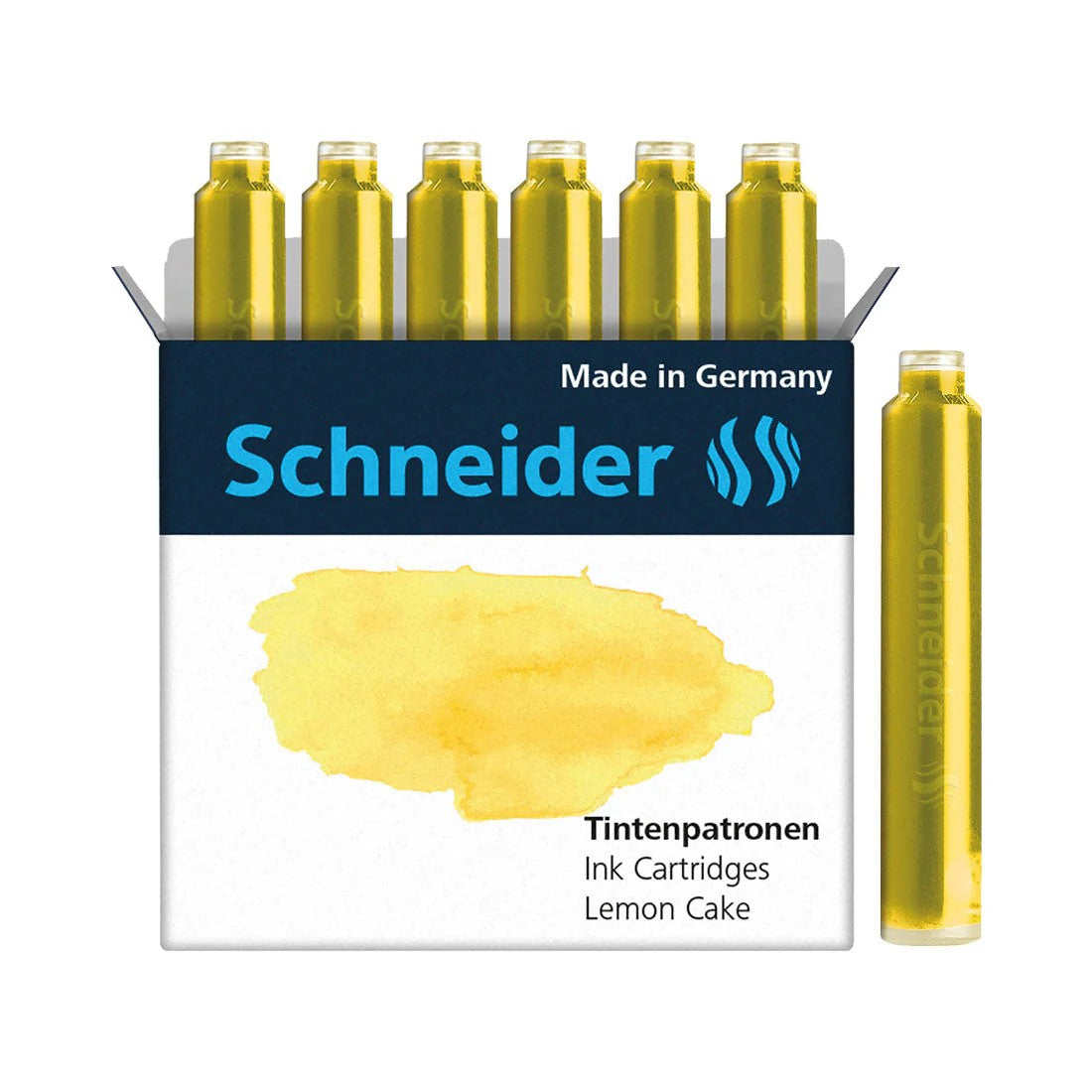 SCHNEIDER INK CARTRIDGE PASTEL, 6 CARTRIDGES/BOX, LEMON CAKE