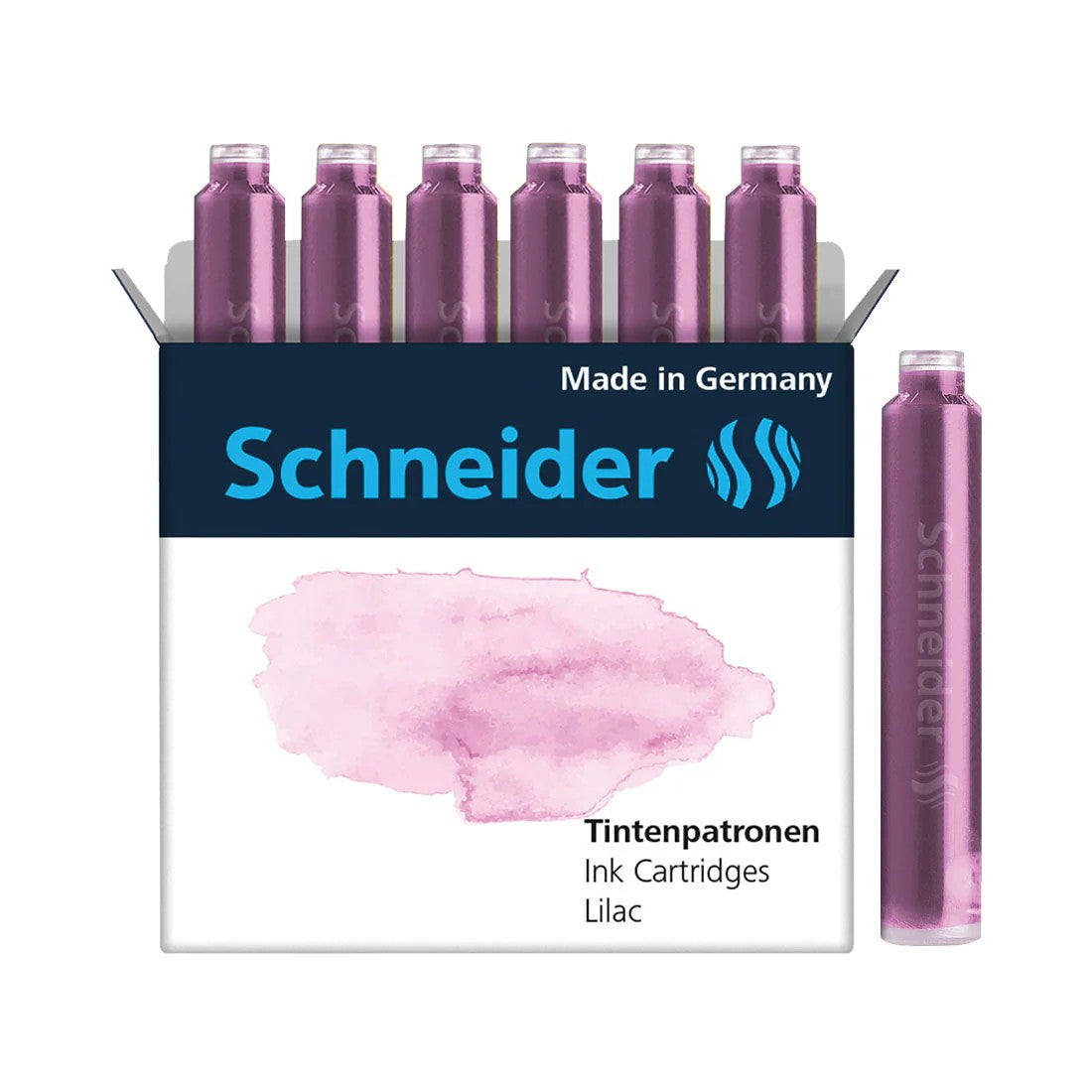 SCHNEIDER INK CARTRIDGE PASTEL, 6 CARTRIDGES/BOX, LILAC