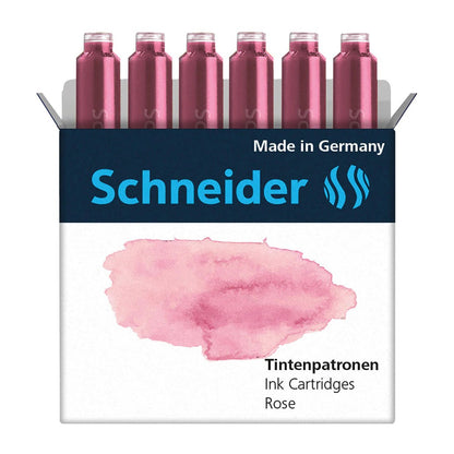 SCHNEIDER INK CARTRIDGE PASTEL, 6 CARTRIDGES/BOX, ROSE