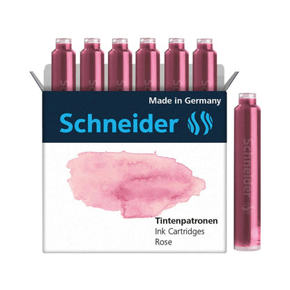 SCHNEIDER INK CARTRIDGE PASTEL, 6 CARTRIDGES/BOX, ROSE