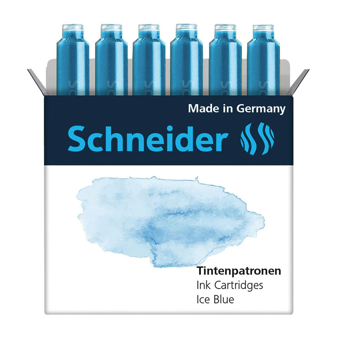 SCHNEIDER INK CARTRIDGE PASTEL, 6 CARTRIDGES/BOX, ICE BLUE
