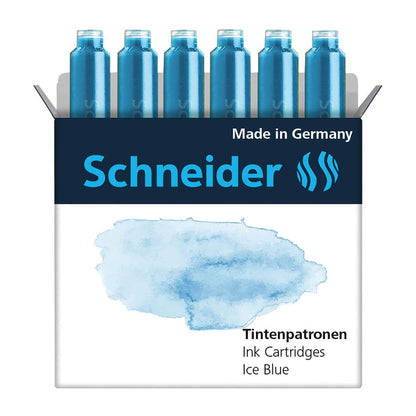 SCHNEIDER INK CARTRIDGE PASTEL, 6 CARTRIDGES/BOX, ICE BLUE