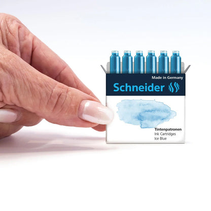 SCHNEIDER INK CARTRIDGE PASTEL, 6 CARTRIDGES/BOX, ICE BLUE