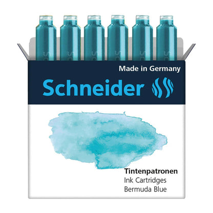 SCHNEIDER INK CARTRIDGE PASTEL, 6 CARTRIDGES/BOX, BERMUDA BLUE