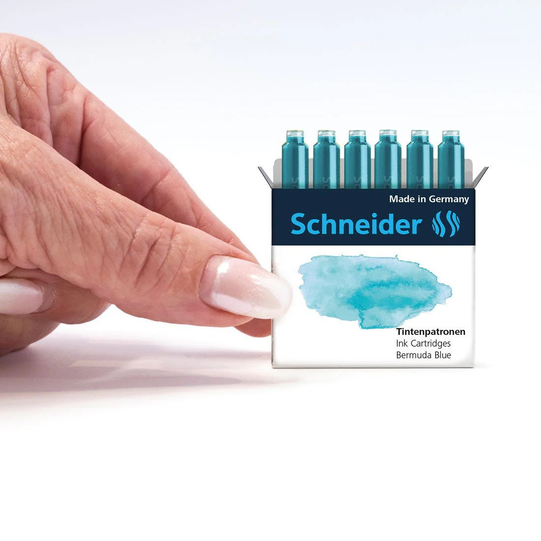 SCHNEIDER INK CARTRIDGE PASTEL, 6 CARTRIDGES/BOX, BERMUDA BLUE