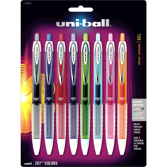 Uni-Ball 207 Colors Med 8Cd Gel Pen