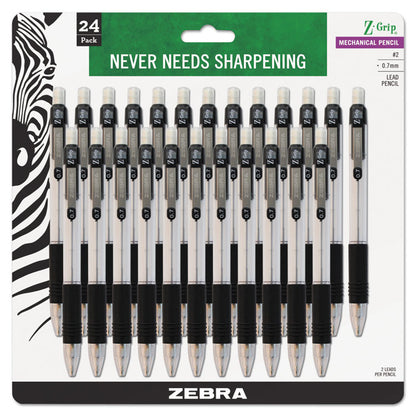 Zebra 15241 Z-Grip Mechanical Pencil 0.7mm Black 24pk