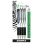 Zebra 21914 Z-Grip Flight Retractable Ballpoint 1.2mm Black 4PK