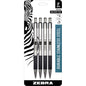 Zebra 27114 F-301 Retractable Ballpoint 0.7mm Black 4pk