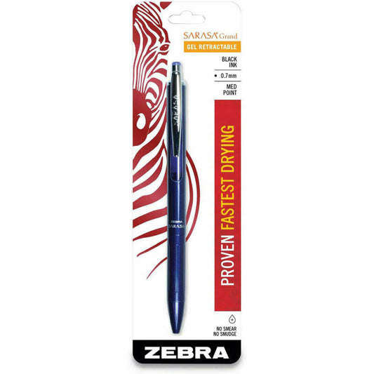 Zebra 45211 Sarasa Grand Retractable 0.7mm Navy Barrel/Black Ink 1pk