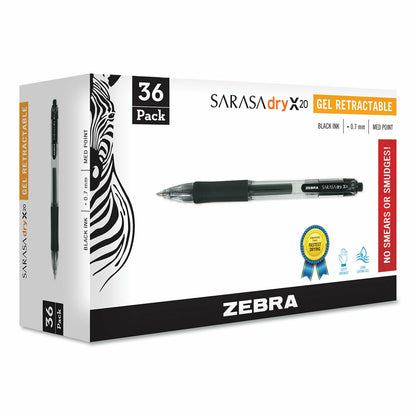 Zebra 46136 Sarasa Gel Retractable RDI 0.7mm Black 36pk