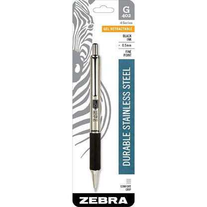 Zebra 49211 G-402 Retractable Gel 0.5mm Black 1pk