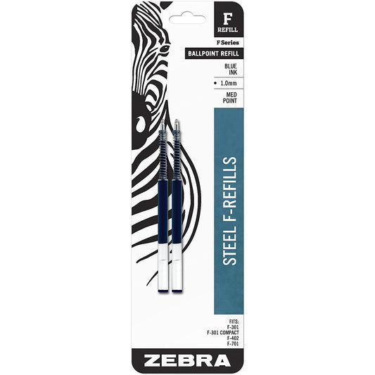 Zebra 85422 F-Refill 1.0mm Blue 2pk