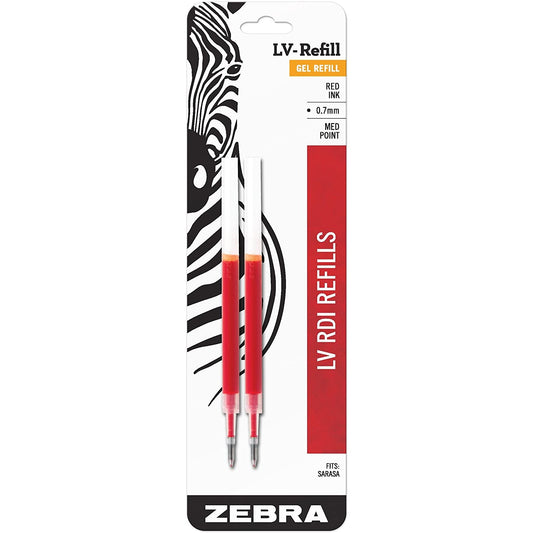 Zebra 87032 LV-Refill RDI 0.7mm Red 2pk