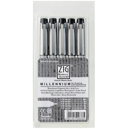 Zig Millenium 5pc Technical Drawing Fine Line Pen Set