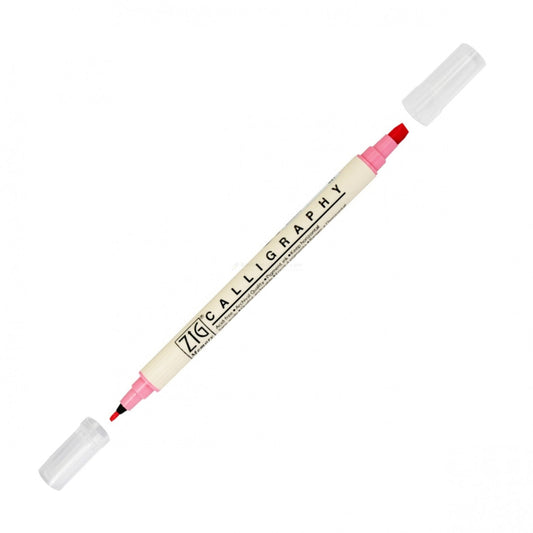 Zig Double Calligraphy Pen, Salmon